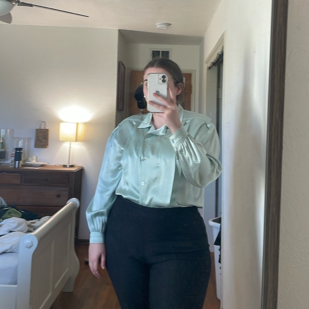 Escada silk sea blue blouse